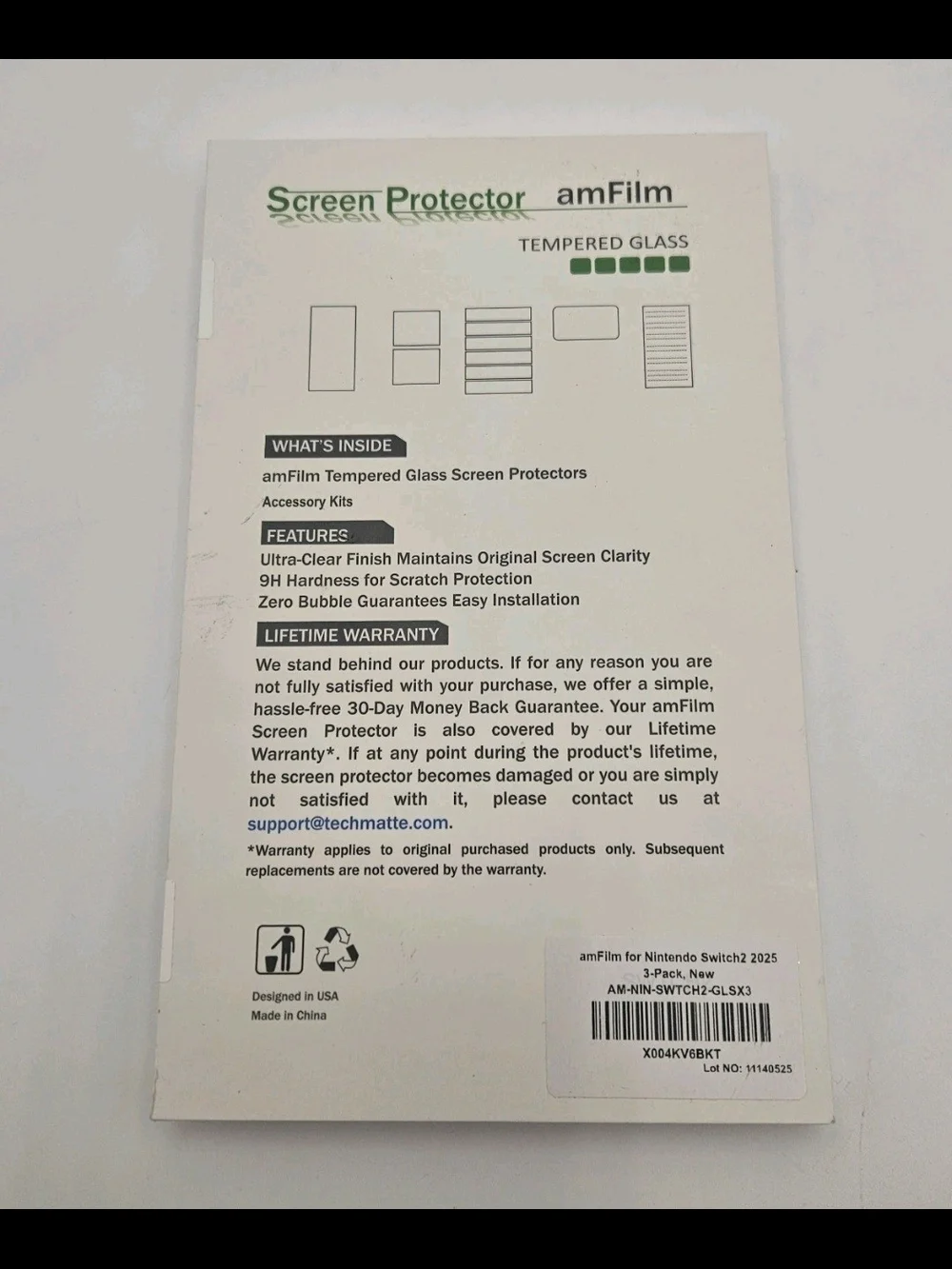 Screen Protector for Nintendo Switch 2 - 3 Pack Tempered Glass AmFilm